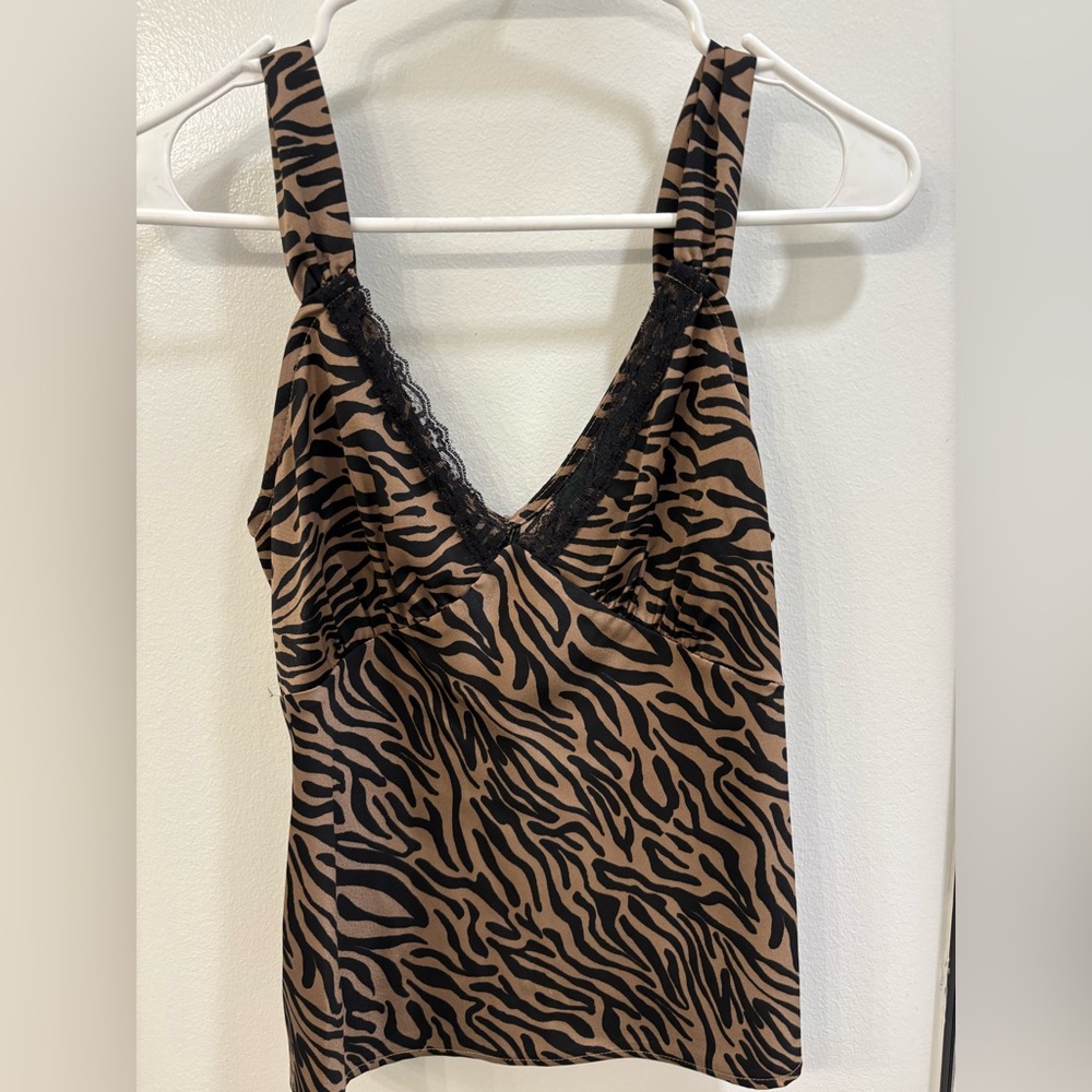 Silk Animal Print Tank Top